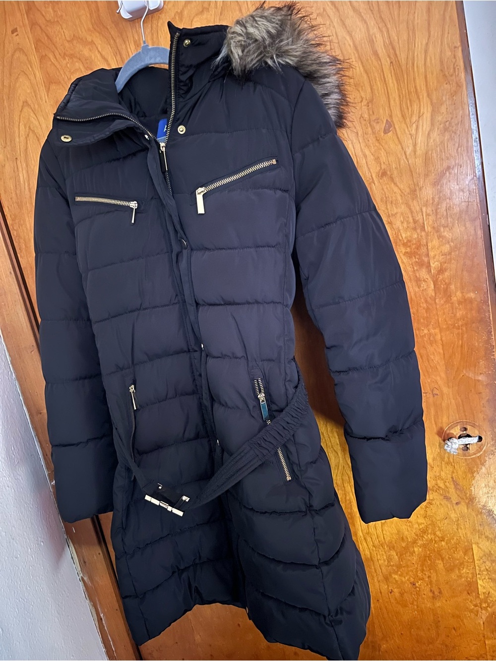 Hooded Faux-Fur Trim Puffer Jacket